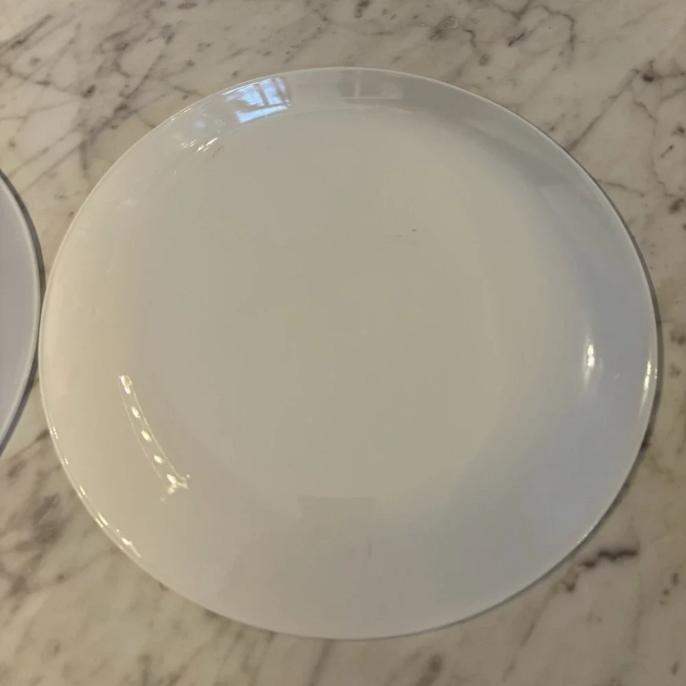 Corelle RIBBON BOUQUET Dinner Plates Gray Flowers Floral‎ Band 10.25